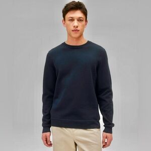 Reigning Champ Supina Pique Ace Blue Textured Crewneck Size Large